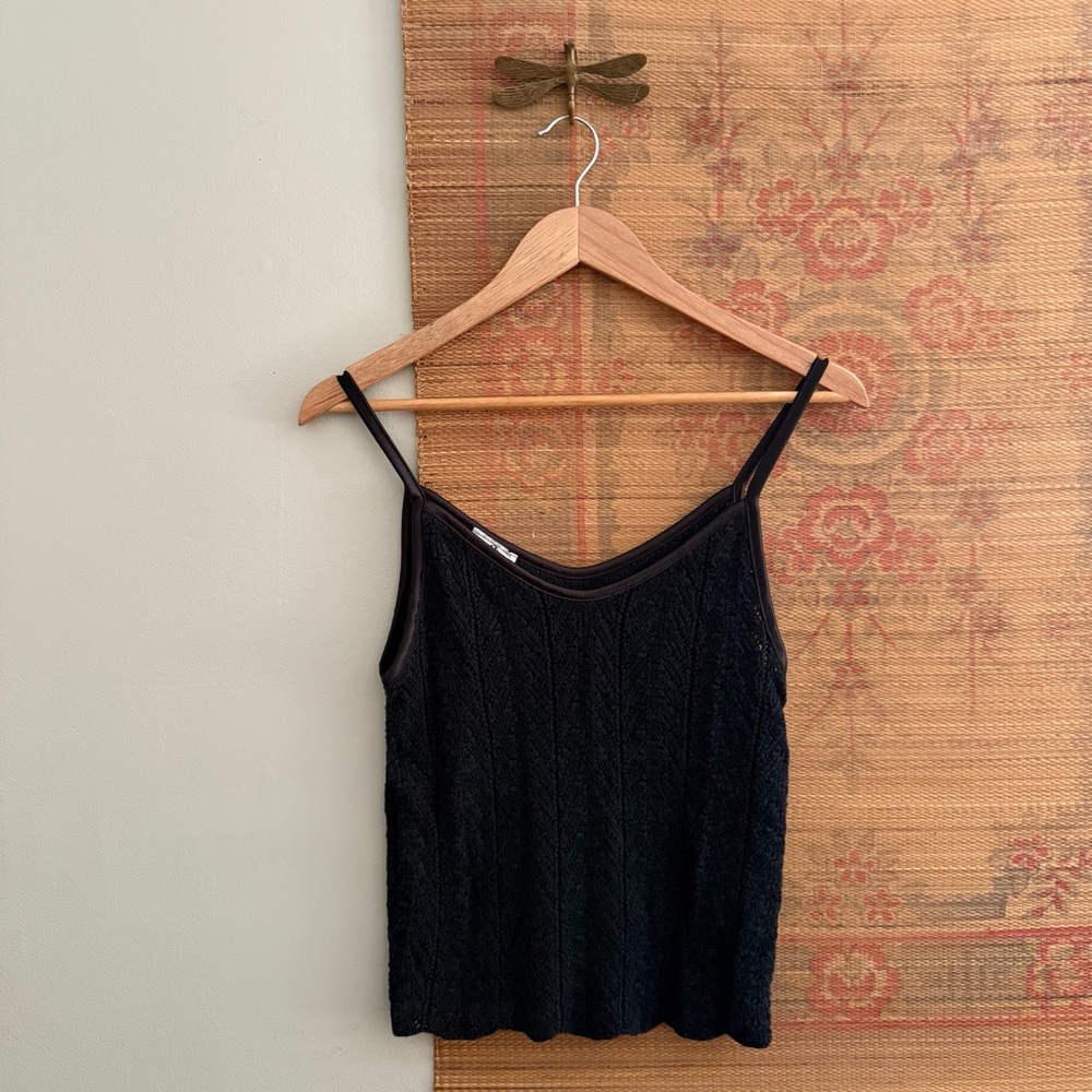 Vintage Black Knit Cami Top